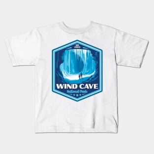 Wind Cave National Park Vintage WPA Style Outdoor Badge Kids T-Shirt